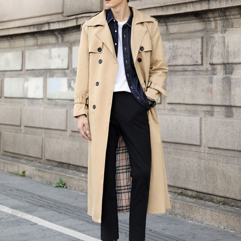 Tunamu - Knielanger Eleganter Herren Trenchcoat