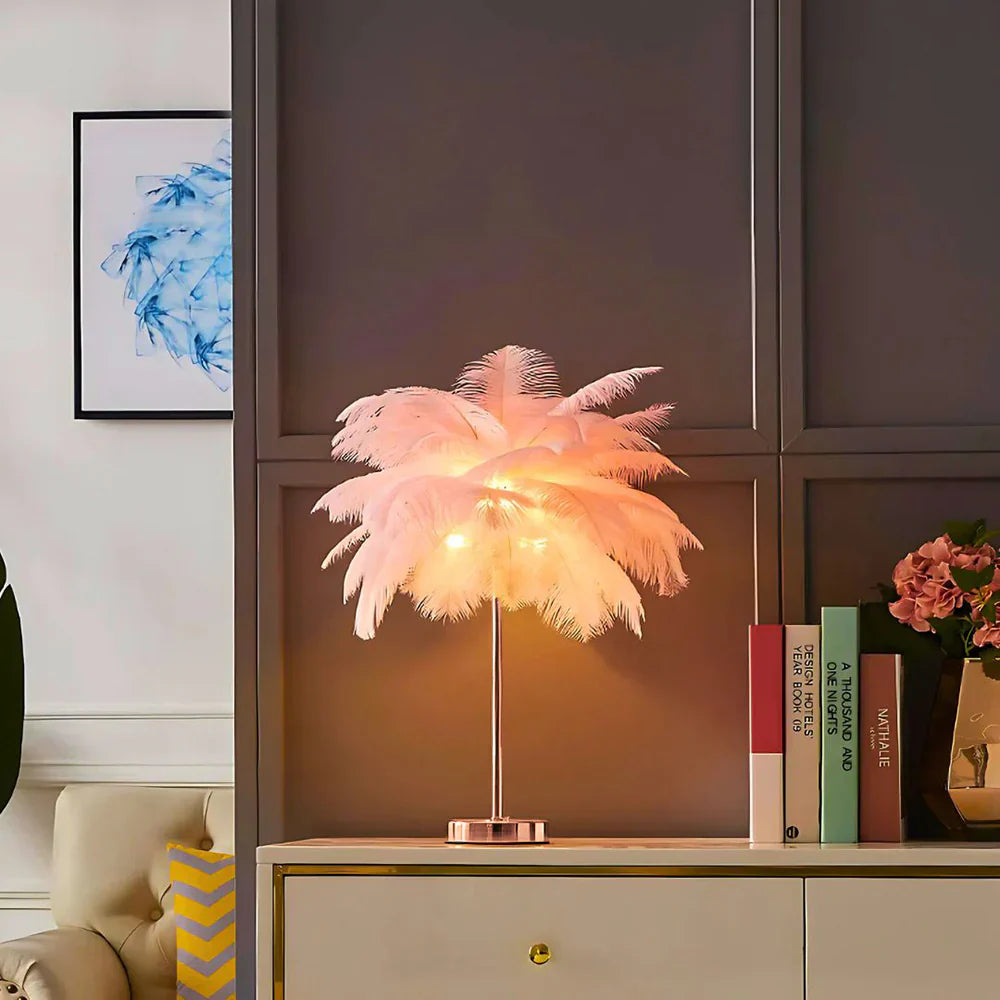 Palmera Feder-Tischlampe