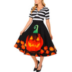 Gretel Streifen Midi-Flare Kleid Faschingskostüm