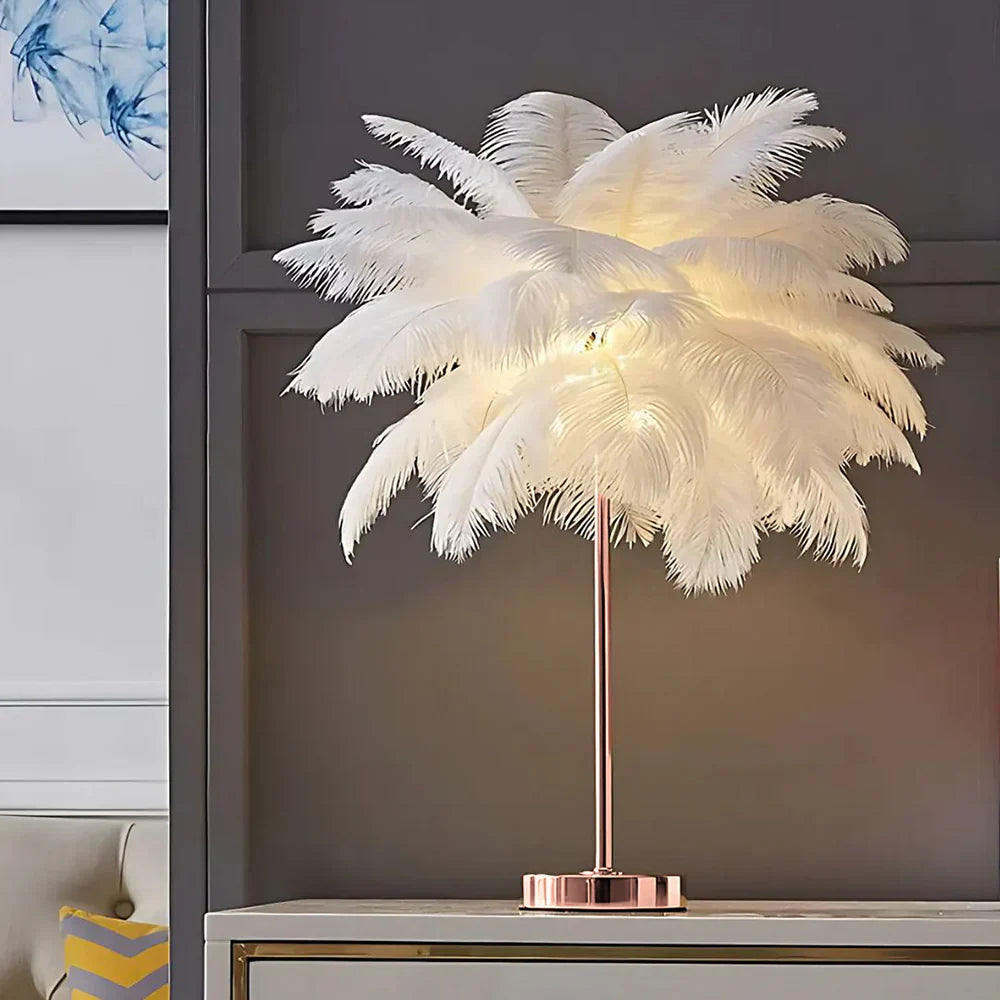 Palmera Feder-Tischlampe