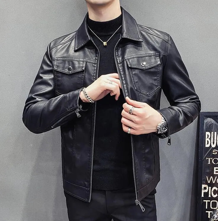 Kowa Leder-Windbreakerjacke für Herren