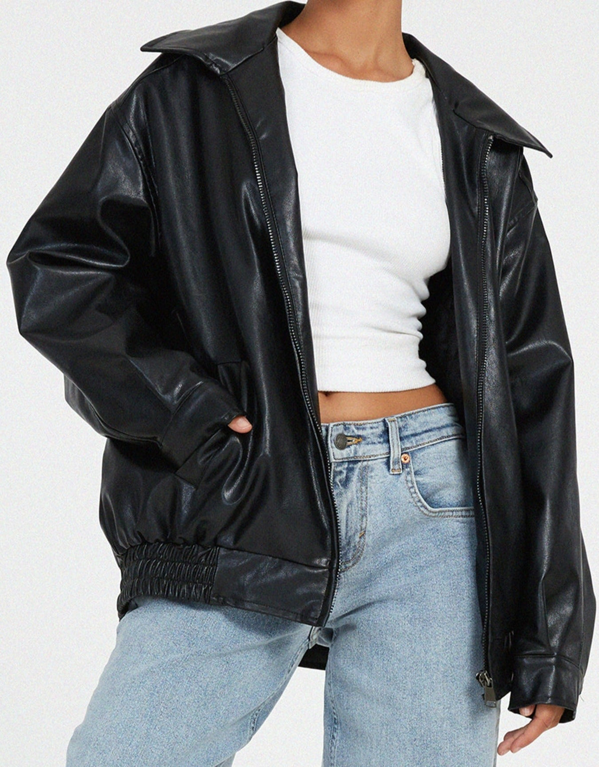Lavinia Oversized Lederjacke