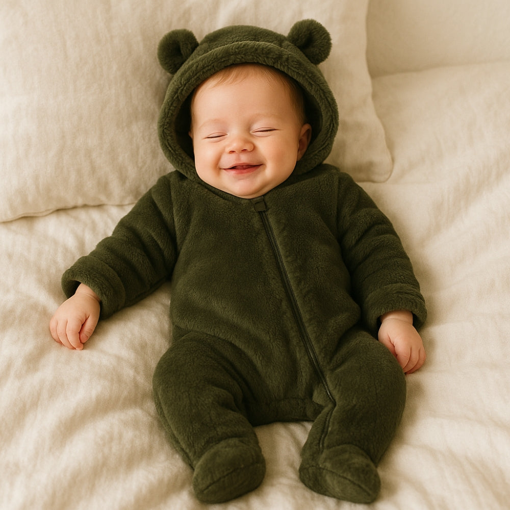 Warmer Bärenkapuzen Baby Overall Strampler