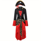 Tiena Damen-Piratenkostümkleid Faschingskostüm