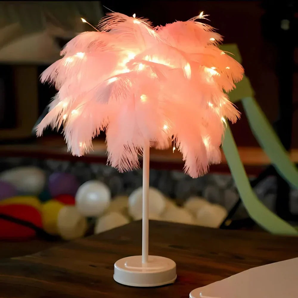 Palmera Feder-Tischlampe