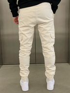 Herren Slim Cargo Jogginghose mit verstellbarem Bund und mehreren Taschen