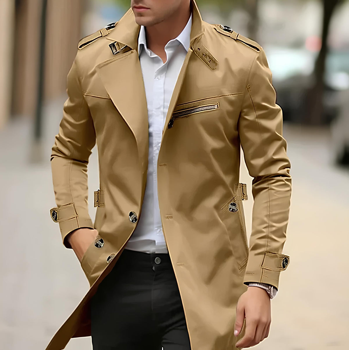 Herren Windbreaker Trenchcoat