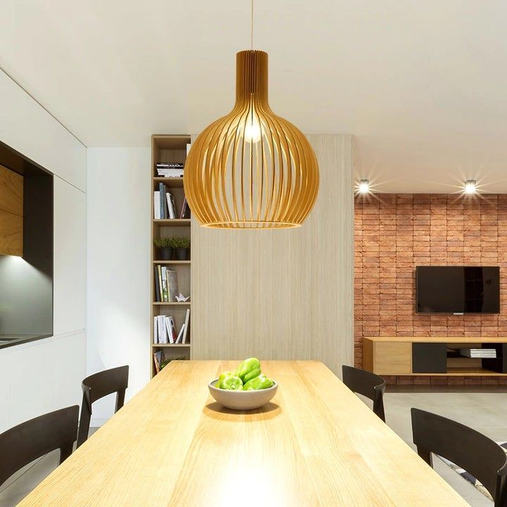 Handgefertigte Holz & Pendelleuchte
