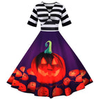 Gretel Streifen Midi-Flare Kleid Faschingskostüm
