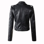Klassische Damen-Leder-Bikerjacke