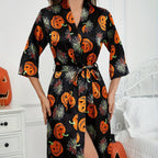 Martha Eleganter Kürbis Satin Robe Faschingskostüm