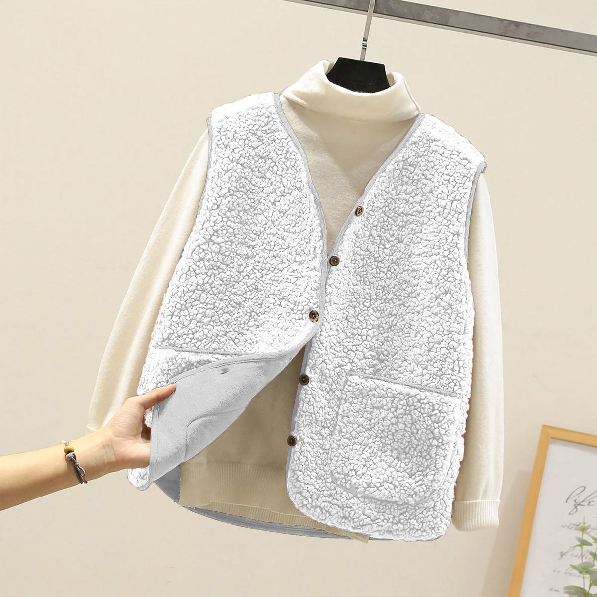 Frauen Teddy kuschelige Fleece Weste