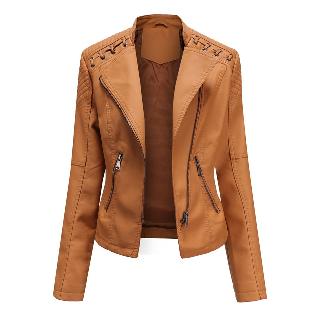 Carmi Chic Lederjacke mit Reißverschluss