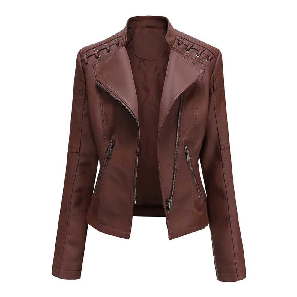 Carmi Chic Lederjacke mit Reißverschluss