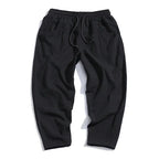 Herren Relaxed Fit Cropped Hose mit elastischem Bund und Seitentaschen