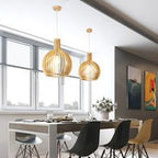 Handgefertigte Holz & Pendelleuchte