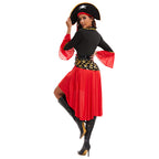 Tiena Damen-Piratenkostümkleid Faschingskostüm