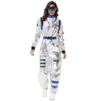 Metallischer Faschingskostüm Space-Overall