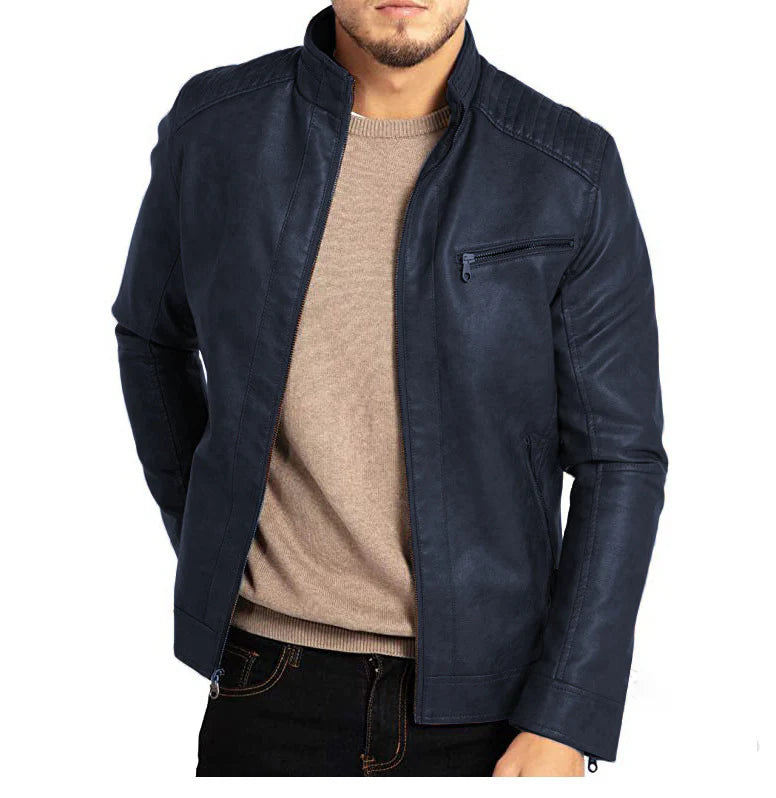 Niko Leder-Windbreakerjacke