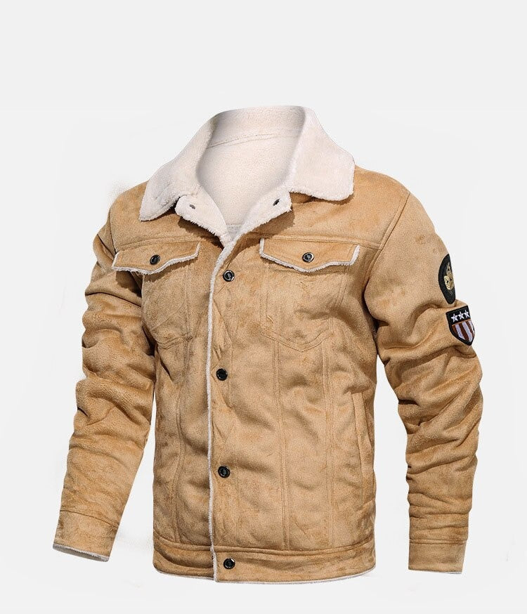 Gefütterte Banja Wildleder Bikerjacke
