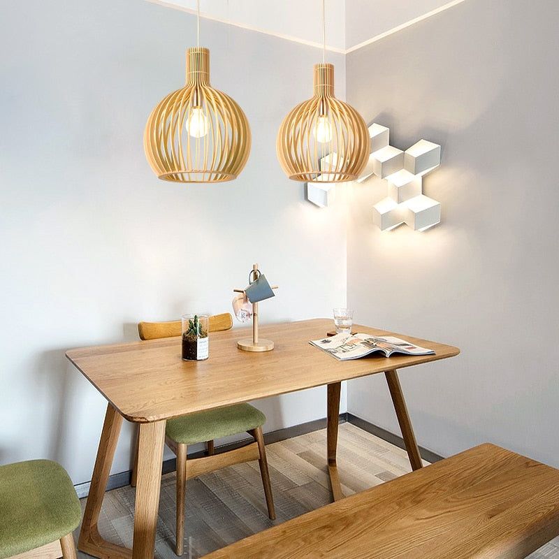 Handgefertigte Holz & Pendelleuchte