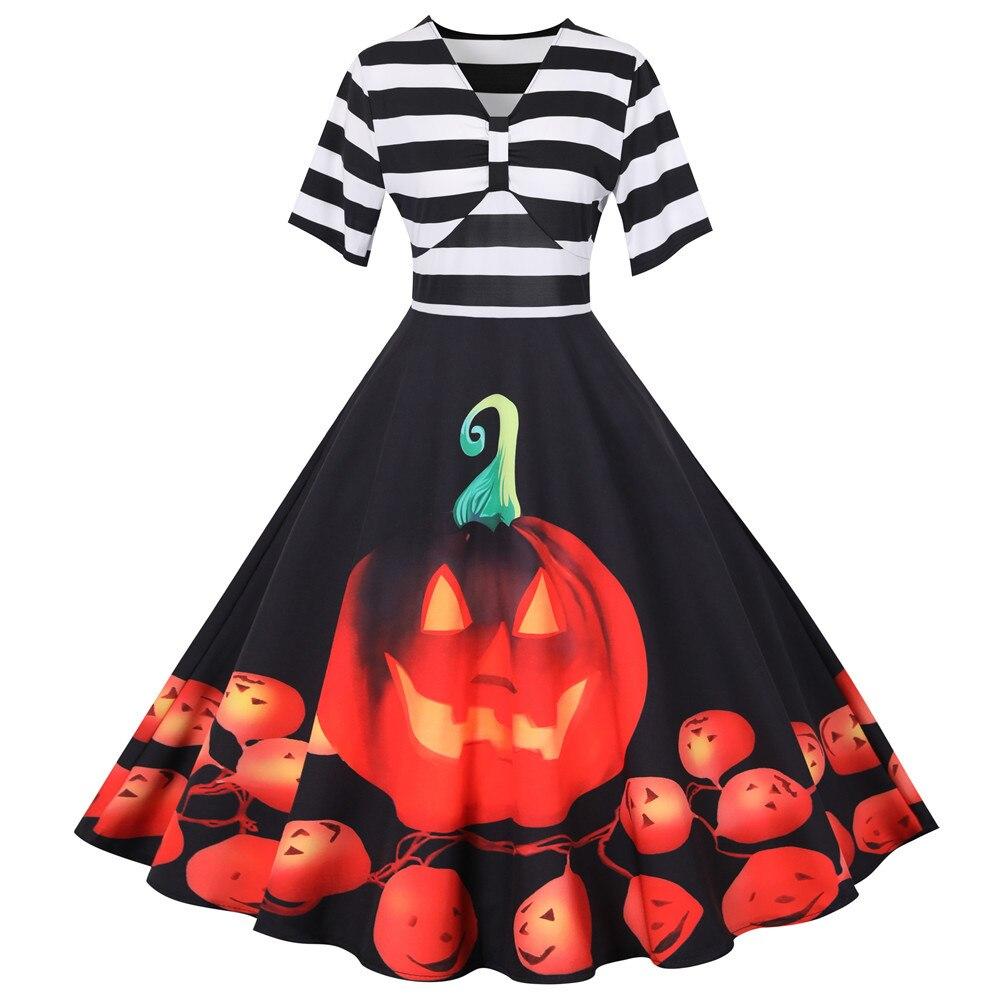 Gretel Streifen Midi-Flare Kleid Faschingskostüm